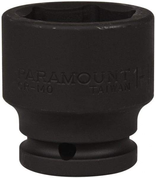 Paramount - 3/4" Drive 1-1/2" Standard Impact Socket - 6 Points, 2-1/4" OAL - Apex Tool & Supply