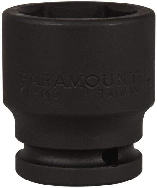 Paramount - 3/4" Drive 1-3/8" Standard Impact Socket - 6 Points, 2-1/4" OAL - Apex Tool & Supply