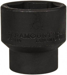 Paramount - 1/2" Drive 36mm Standard Impact Socket - 6 Points, 2" OAL - Apex Tool & Supply
