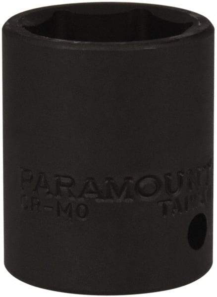 Paramount - 1/2" Drive 22mm Standard Impact Socket - 6 Points, 1-1/2" OAL - Apex Tool & Supply