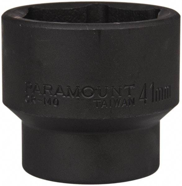 Paramount - 1/2" Drive 41mm Standard Impact Socket - 6 Points, 2-3/8" OAL - Apex Tool & Supply