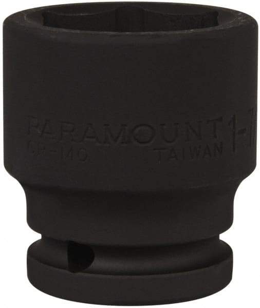 Paramount - 3/4" Drive 1-7/16" Standard Impact Socket - 6 Points, 2-1/4" OAL - Apex Tool & Supply