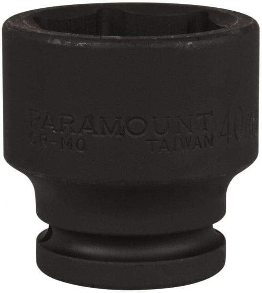 Paramount - 3/4" Drive 40mm Standard Impact Socket - 6 Points, 2-9/32" OAL - Apex Tool & Supply