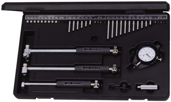 Mitutoyo - 26 Anvil, 0.7 to 6" Dial Bore Gage - 0.0005" Graduation, 4, 6" Gage Depth, Accurate to 0.00008", Carbide Contact Point - Apex Tool & Supply