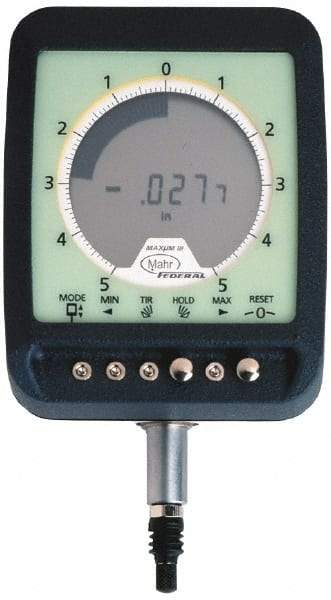 Mahr - 0 to 1.99mm Range, 0.0001 & 0.0005" Graduation, Electronic Drop Indicator - Accurate to 0.35%, English & Metric System, Digital Display - Apex Tool & Supply