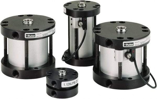 Parker - 1" Stroke x 1-1/8" Bore Single Acting Air Cylinder - 1/8 Port, 5/16-24 Rod Thread, -10 to 200°F - Apex Tool & Supply