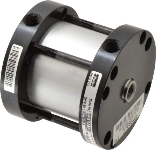 Parker - 2" Stroke x 2-1/2" Bore Double Acting Air Cylinder - 1/4 Port, 1/2-20 Rod Thread, -10 to 200°F - Apex Tool & Supply