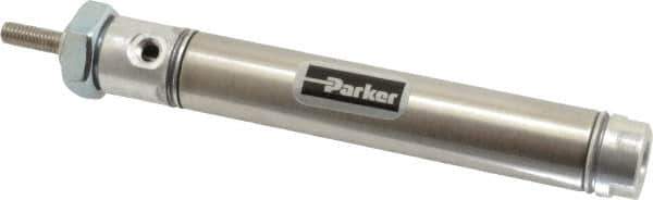 Parker - 2" Stroke x 9/16" Bore Double Acting Air Cylinder - 10-32 Port, 10-32 Rod Thread, 250 Max psi, 14 to 140°F - Apex Tool & Supply