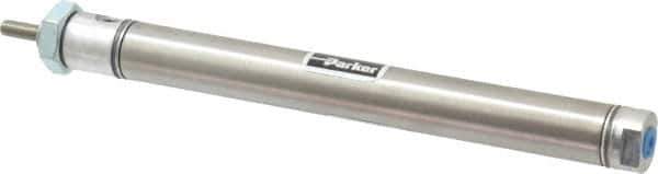 Parker - 4" Stroke x 9/16" Bore Double Acting Air Cylinder - 10-32 Port, 10-32 Rod Thread, 250 Max psi, 14 to 140°F - Apex Tool & Supply