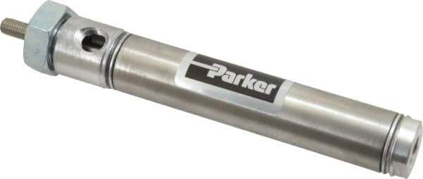 Parker - 2-1/2" Stroke x 3/4" Bore Double Acting Air Cylinder - 1/8 Port, 1/4-28 Rod Thread, 250 Max psi, 14 to 140°F - Apex Tool & Supply