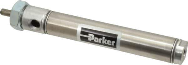 Parker - 3" Stroke x 3/4" Bore Double Acting Air Cylinder - 1/8 Port, 1/4-28 Rod Thread, 250 Max psi, 14 to 140°F - Apex Tool & Supply