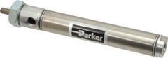 Parker - 3" Stroke x 3/4" Bore Double Acting Air Cylinder - 1/8 Port, 1/4-28 Rod Thread, 250 Max psi, 14 to 140°F - Apex Tool & Supply
