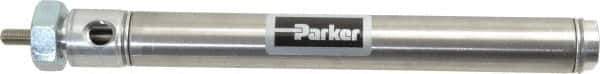 Parker - 5" Stroke x 3/4" Bore Double Acting Air Cylinder - 1/8 Port, 1/4-28 Rod Thread, 250 Max psi, 14 to 140°F - Apex Tool & Supply