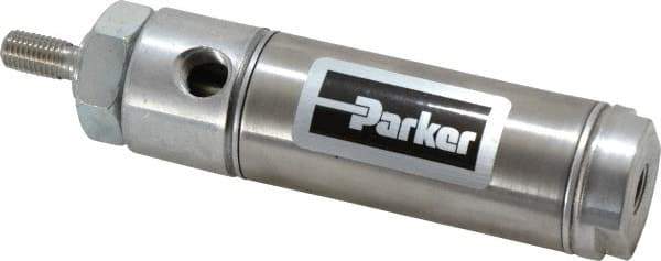 Parker - 1" Stroke x 1-1/16" Bore Double Acting Air Cylinder - 1/8 Port, 5/16-24 Rod Thread, 250 Max psi, 14 to 140°F - Apex Tool & Supply