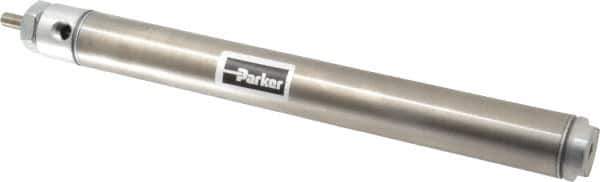 Parker - 8" Stroke x 1-1/16" Bore Double Acting Air Cylinder - 1/8 Port, 5/16-24 Rod Thread, 250 Max psi, 14 to 140°F - Apex Tool & Supply