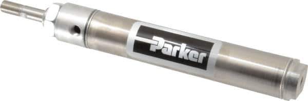 Parker - 5" Stroke x 1-1/4" Bore Double Acting Air Cylinder - 1/8 Port, 7/16-20 Rod Thread, 250 Max psi, 14 to 140°F - Apex Tool & Supply