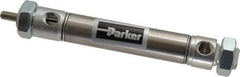 Parker - 2" Stroke x 3/4" Bore Double Acting Air Cylinder - 1/8 Port, 1/4-28 Rod Thread, 250 Max psi, 14 to 140°F - Apex Tool & Supply