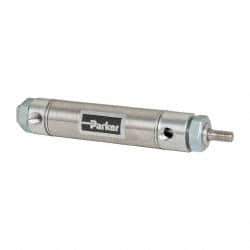 Parker - 2" Stroke x 1-1/16" Bore Double Acting Air Cylinder - 1/8 Port, 5/16-24 Rod Thread, 250 Max psi, 14 to 140°F - Apex Tool & Supply