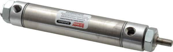Parker - 3" Stroke x 1-1/16" Bore Double Acting Air Cylinder - 1/8 Port, 5/16-24 Rod Thread, 250 Max psi, 14 to 140°F - Apex Tool & Supply