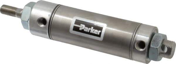 Parker - 2" Stroke x 1-1/2" Bore Double Acting Air Cylinder - 1/8 Port, 7/16-20 Rod Thread, 250 Max psi, 14 to 140°F - Apex Tool & Supply