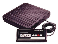 Taylor - 12" x 12" Wide Base, 400 Lb Capacity, LCD with 6' Cable Receiving Scale - Steel Tread Plate Platform - Apex Tool & Supply
