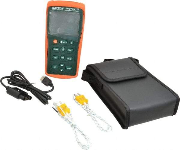 Extech - -200 to 1999.9°F, Temp Recorder - Dual Input Datalogging Thermometer - Apex Tool & Supply