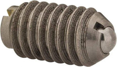 Gibraltar - 5/16-18, 0.156" Ball Diam, 37/64" Body Length, 0.04" Max Ball Reach, Threaded Ball Plunger - Stainless Steel Body, Stainless Steel Ball, 6 Lb Initial End Force, 17 Lb Final End Force, Locking Element - Apex Tool & Supply