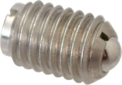 Gibraltar - 1/2-13, 0.281" Ball Diam, 3/4" Body Length, 0.072" Max Ball Reach, Threaded Ball Plunger - Stainless Steel Body, Stainless Steel Ball, 6 Lb Initial End Force, 30 Lb Final End Force - Apex Tool & Supply