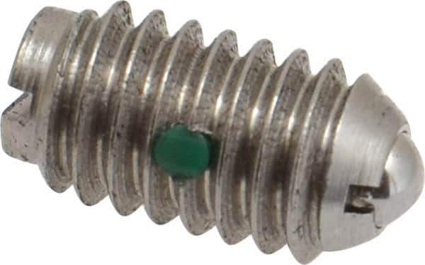 Gibraltar - 5/16-18, 0.156" Ball Diam, 37/64" Body Length, 0.04" Max Ball Reach, Threaded Ball Plunger - Stainless Steel Body, Stainless Steel Ball, 4 Lb Initial End Force, 9 Lb Final End Force, Locking Element - Apex Tool & Supply