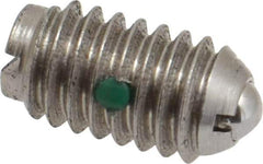 Gibraltar - 5/16-18, 0.156" Ball Diam, 37/64" Body Length, 0.04" Max Ball Reach, Threaded Ball Plunger - Stainless Steel Body, Stainless Steel Ball, 4 Lb Initial End Force, 9 Lb Final End Force, Locking Element - Apex Tool & Supply