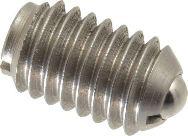 Gibraltar - 3/8-16, 0.187" Ball Diam, 5/8" Body Length, 0.048" Max Ball Reach, Threaded Ball Plunger - Stainless Steel Body, Stainless Steel Ball, 5 Lb Initial End Force, 10 Lb Final End Force - Apex Tool & Supply