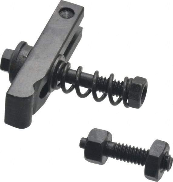 Value Collection - 1/4-20 Tap Size, Steel Strap Clamp Assembly - Single End Clamp, Radius Strap Nose, 3/8" Strap Thickness, 1/2" Travel, 2" Strap Len, 5/8" Strap Width - Apex Tool & Supply