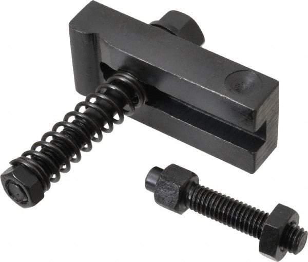 Value Collection - 3/8-16 Tap Size, Steel Strap Clamp Assembly - Single End Clamp, Radius Strap Nose, 5/8" Strap Thickness, 3/4" Travel, 3" Strap Len, 1-1/4" Strap Width - Apex Tool & Supply