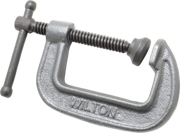 Wilton - Light-Duty 2-1/2" Max Opening, 1-3/4" Throat Depth, Ductile Iron Standard C-Clamp - 1,110 Lb Capacity, 0" Min Opening, Standard Throat Depth - Apex Tool & Supply