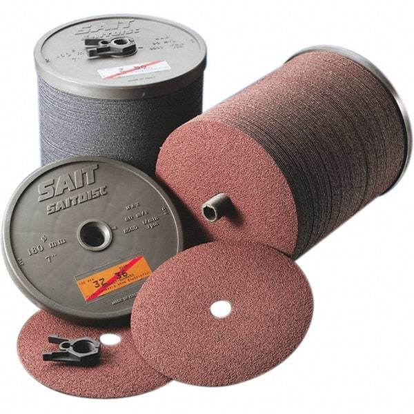 Sait - 4-1/2" Diam 7/8" Hole 60 Grit Fiber Disc - Medium Grade, Zirconia Alumina, Series 3Z - Apex Tool & Supply