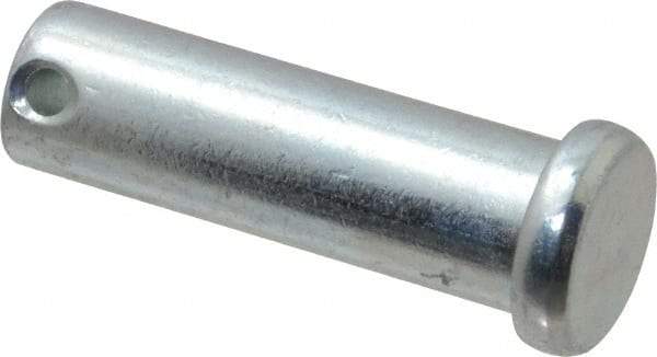 Made in USA - 5/8" Pin Diam, 2" OAL, Standard Clevis Pin - 5/32" Hole, 1-27/32" Usable Length, Zinc-Plated Steel - Apex Tool & Supply