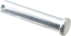 Made in USA - 5/8" Pin Diam, 3" OAL, Standard Clevis Pin - 5/32" Hole, 2-27/32" Usable Length, Zinc-Plated Steel - Apex Tool & Supply