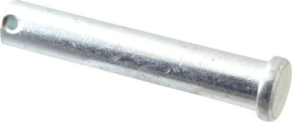 Made in USA - 5/8" Pin Diam, 3-1/2" OAL, Standard Clevis Pin - 5/32" Hole, 3-11/32" Usable Length, Zinc-Plated Steel - Apex Tool & Supply