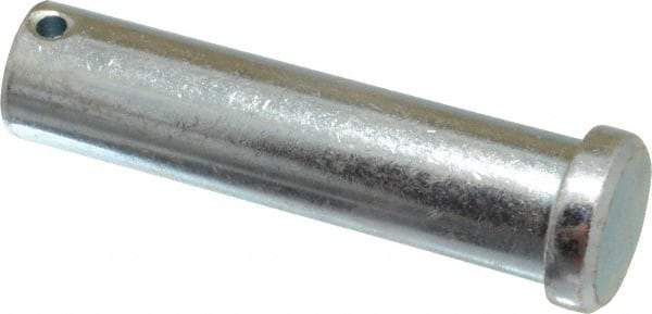 Made in USA - 3/4" Pin Diam, 3" OAL, Standard Clevis Pin - 5/32" Hole, 2-27/32" Usable Length, Zinc-Plated Steel - Apex Tool & Supply