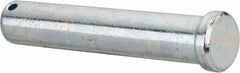 Made in USA - 3/4" Pin Diam, 4" OAL, Standard Clevis Pin - 5/32" Hole, 3-27/32" Usable Length, Zinc-Plated Steel - Apex Tool & Supply