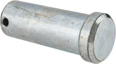 Made in USA - 1" Pin Diam, 2-1/2" OAL, Standard Clevis Pin - 13/64" Hole, 2-19/64" Usable Length, Zinc-Plated Steel - Apex Tool & Supply