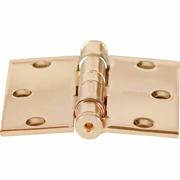 Stanley - 3-1/2" Long x 3-1/2" Wide Grade 1 Steel Full Mortise Ball Bearing Commercial Hinge - Apex Tool & Supply