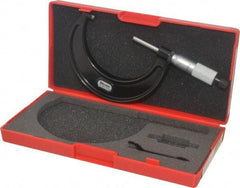 Starrett - 2 to 3" Range, 0.0001" Graduation, Mechanical Outside Micrometer - Ratchet Stop Thimble, Accurate to 0.00005" - Apex Tool & Supply