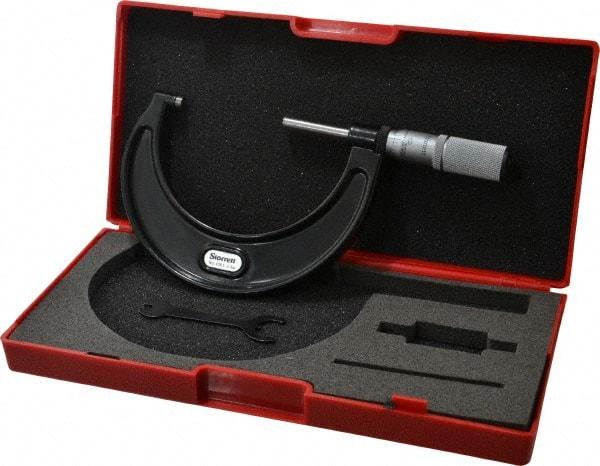 Starrett - 2 to 3" Range, 0.0001" Graduation, Mechanical Outside Micrometer - Friction Thimble, Accurate to 0.00005" - Apex Tool & Supply