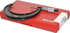 Starrett - 3 to 4" Range, 0.0001" Graduation, Mechanical Outside Micrometer - Ratchet Stop Thimble, Accurate to 0.0001" - Apex Tool & Supply