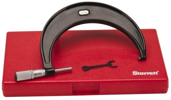 Starrett - 5 to 6" Range, 0.0001" Graduation, Mechanical Outside Micrometer - Friction Thimble, Accurate to 0.00005" - Apex Tool & Supply