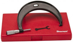 Starrett - 5 to 6" Range, 0.0001" Graduation, Mechanical Outside Micrometer - Friction Thimble, Accurate to 0.00005" - Apex Tool & Supply