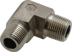 Ham-Let - 3/8" Grade 316 Stainless Steel Pipe 90° Male Elbow - MNPT End Connections, 7,300 psi - Apex Tool & Supply