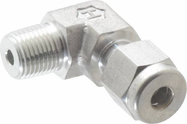 Ham-Let - 3/16" OD, Grade 316Stainless Steel Male Elbow - Comp x MNPT Ends - Apex Tool & Supply