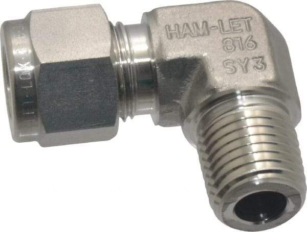 Ham-Let - 3/8" OD, Grade 316Stainless Steel Male Elbow - Comp x MNPT Ends - Apex Tool & Supply